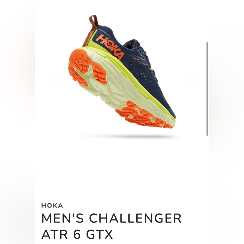 Hoka One One Challenger ATR 6 Men's Running Trail Shoes Size 9.5 D Navy Yellow